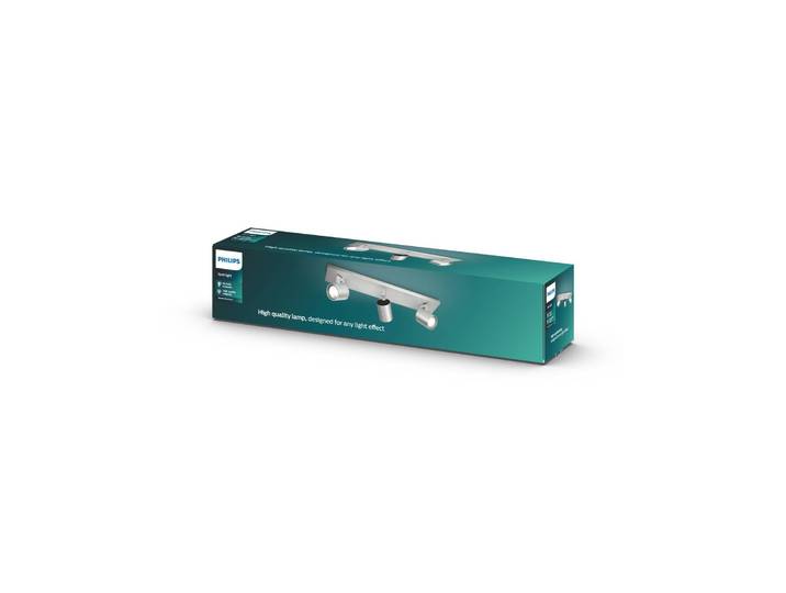 Philips myLiving Runner Deckenspot GU10 3-flg alu Runner, dimmbar, alu / grau / zink, für Wohn- / Esszimmer, Aluminium, Strahler