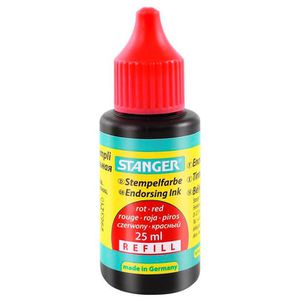 Stanger Stempelfarbe wasserbasiert, rot, für Schaumstoff- und Filzkissen, 25 ml