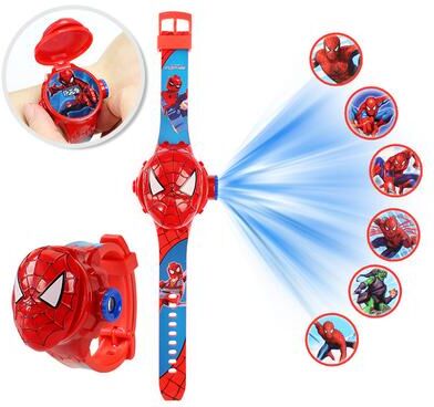 Tiny Tots Teens Trends Projection Mickey Children Watch, 3D Cartoon Stitch Kids Digital Clock spider Man