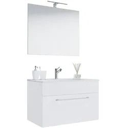 VCM Morgenthaler Waschtisch »Badinos« mit 1 Schub 60 cm inkl. Spiegel und Waschbecken weiß, 60x50x46 cm