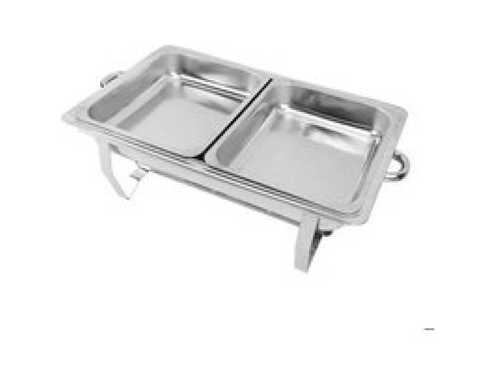 Chafing Dish - Lazozo - 65 x 36 x 32 cm - Acier inoxydable - Double compartiment - Pour restaurants fêtes buffets banquets dîners