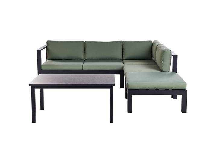 LOUNGE-SET 5-sitzer Aluminium Grün Messina