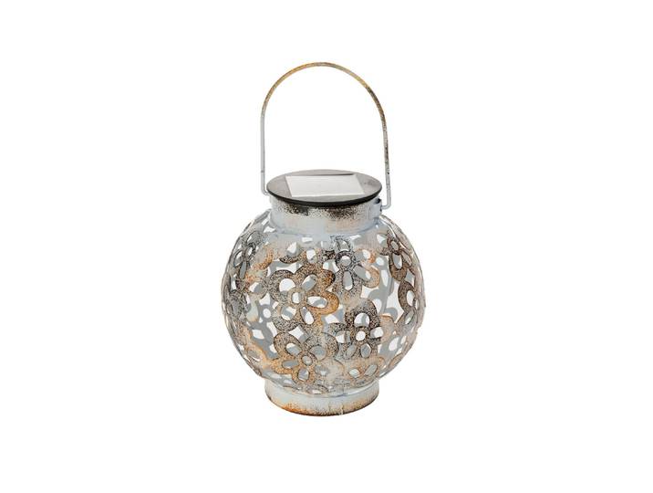 Laterne EGLO EGLO SOLAR Tischleuchte weiss/gelb , braun, H:14cm Ø:15cm, Stahl, Mobilleuchten, Laterne