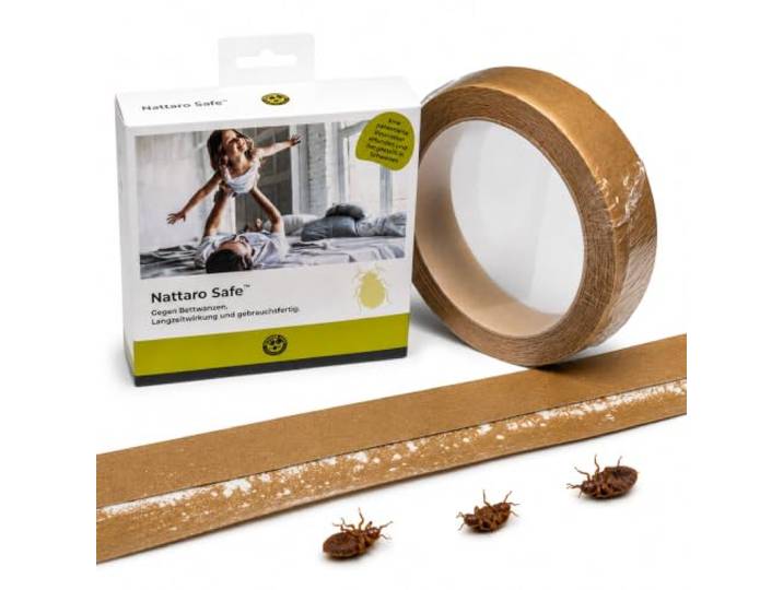 Nattaro Bed Bug Tape - Monitoring Bettwanzen Schutzband, 30 m Rolle, Diskrete Interceptor Lösung für Bettgestell, Möbel & Fußleisten, Geruchlos, Zuschneidbar