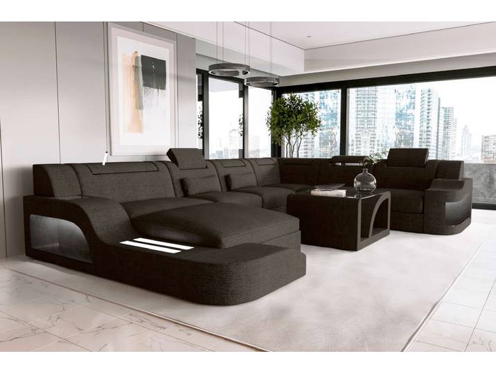 XXL Wohnlandschaft Palermo Stoffsofa