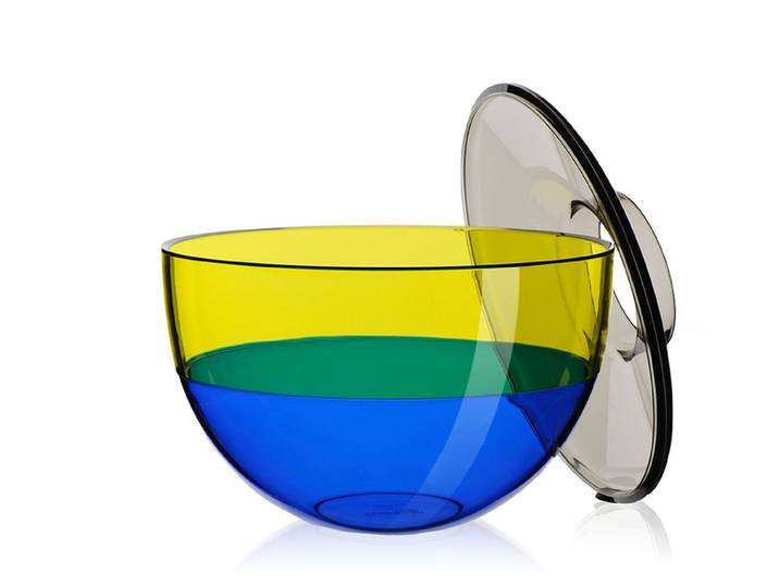 KARTELL vase SHIBUYA (Gris-Jaune-Bleu - PMMA transparent)
