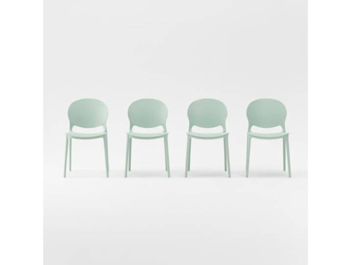 4x Designerstuhl Besucherstuhl Esszimmerstuhl aus Polypropylen (Salbei)