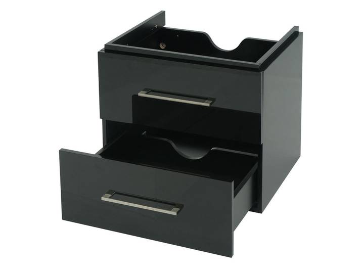 MCW Premium Waschbeckenunterschrank Schwarz, Holz, 59x50x46 cm, Badezimmer, Badmöbel, Waschbeckenunterschränke