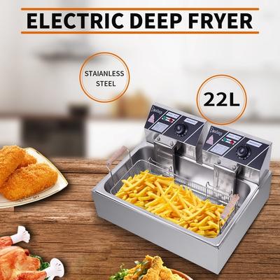 ZOKOP 23.26Qt/22L Stainless Steel Large Single-Cylinder Electric Fryer
