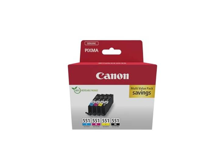 Canon CLI-551 zwart cyaan magenta gele inktcartridge combipakket - 6509B009