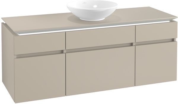 Villeroy und Boch Villeroy & Boch Legato Waschtischunterschrank B586L0VK 140x55x50cm, mit Beleuchtung, Soft Grey