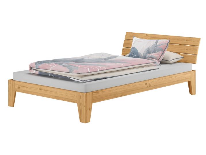 Holzbett Einzelbett 120 x 200 cm Kiefer Eicheton gebeizt