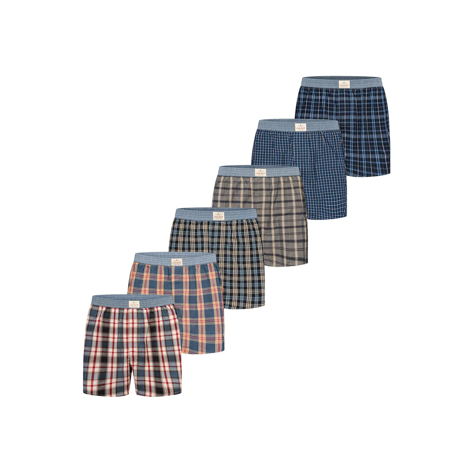 Luca David Herren Boxer Karos 6er Pack