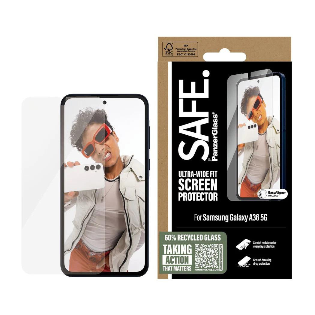 SAFE. by PanzerGlass Displayschutz Ultra-Wide-Fit mit Aligner Galaxy A36 5G