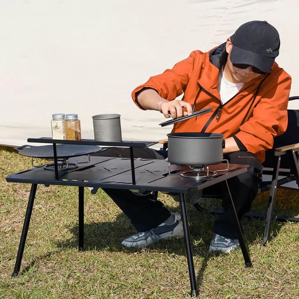 INF Tragbarer Klapptisch aus Aluminiumlegierung – Leicht & Hohe Tragfähigkeit Schwarz