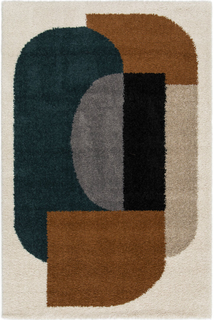 Mikado Living Fairchild Rectangle Abstract Area Rug Cream Rectangle 160 x 230cm