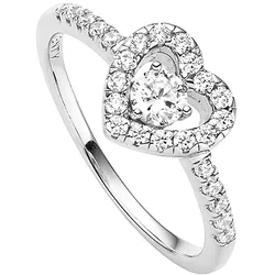 Viventy 786891 Damenring Silber 925 Zirkonia Antragsring Herz, 52/16,6