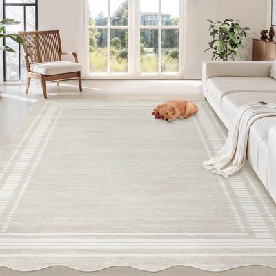 Garvee Scalloped Modern Bordered Area Rug