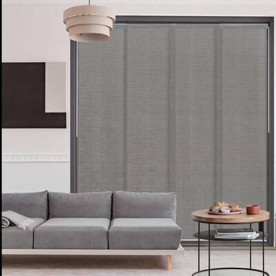 "GoDear Design Natural Woven Adjustable Sliding Panel Track Blinds, Vertical Blinds, Timeless Series, 45.8""- 86"" W x 96"" L"