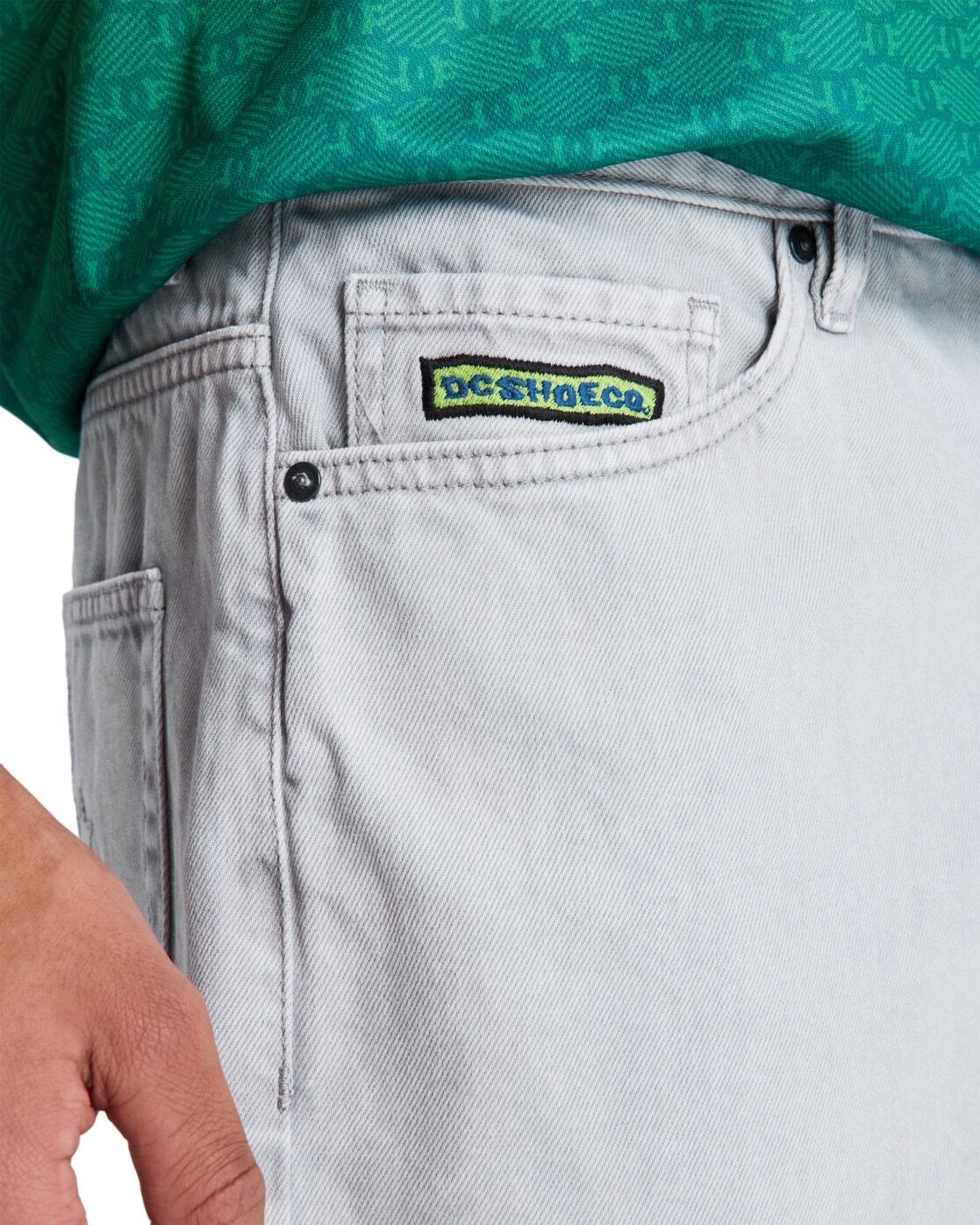 Jeansbermudas DC SHOES "Baggy", Herren, Gr. 29(XS/S), Normalgrössen, grau, Obermaterial: 75% Baumwolle, 25% Baumwolle., Jeans Jeansbermudas grau 29(XS/S), Normalgrössen
