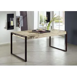Esstisch Mango 180x90x76 natur bedruckt FACTORY #113