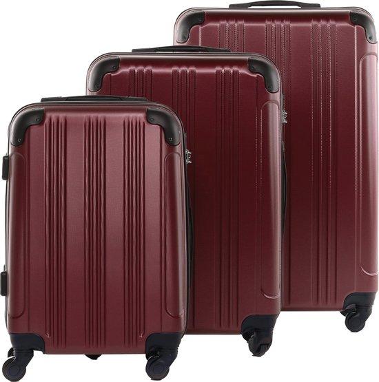 Famanu Koffer Set 3-teilig - Robuste und leichte Reisetaschen in Rot