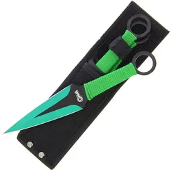 Kunai 3er Set Wurfmesser grün