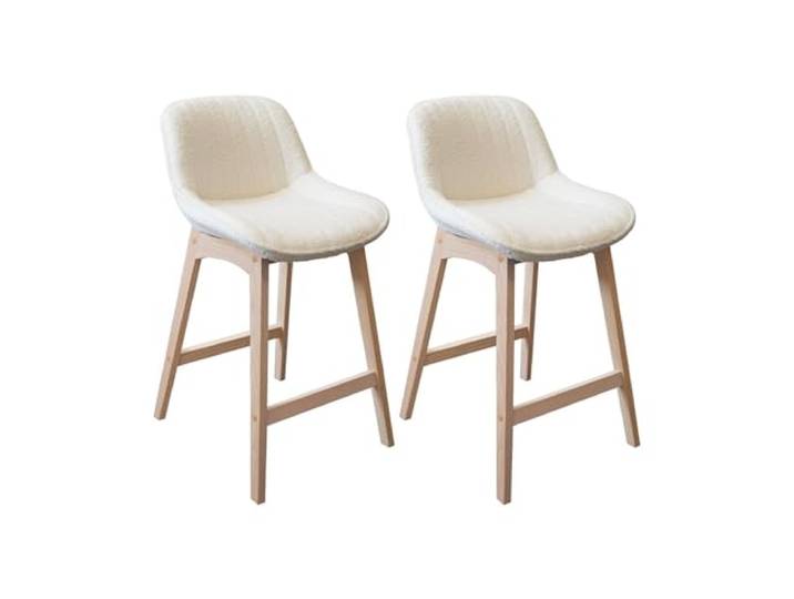 Set mit 2 Insel- und Barstühlen, Küchenstuhl, 65 cm, Milk-Stoff