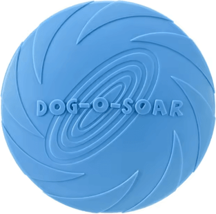 Inspire Picks Interactive Silicone Flying Disc Toy For Dogs & Cats Chew Resistant Training Flying Saucer blue m 18cm