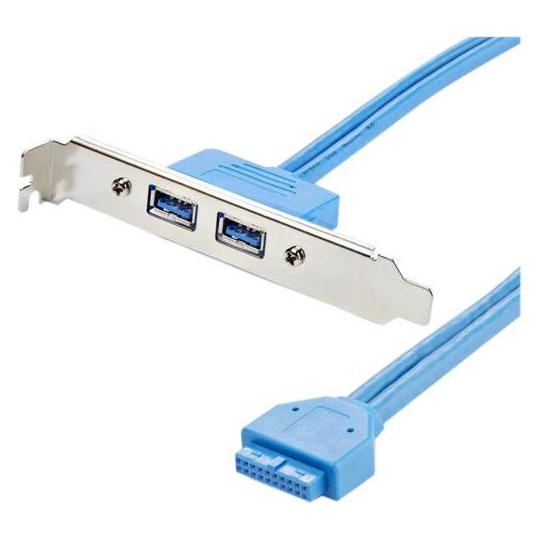 StarTech 2 Port USB 3.0 A Buchse Slotblech - USB 3 Pin Header Slotblech Konsole (50 cm, IDC) (USB3SPLATE)