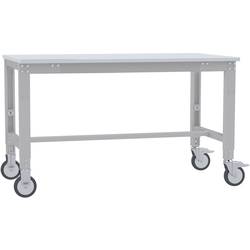 Manuflex AU7319.9006 Arbeitstisch UNIVERSAL Spezial mobil mit PVCplatte, BxTxH = 1000 x 800 x 752-972 mm Alusilber