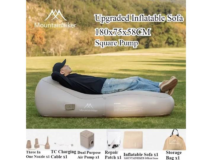 MOUNTAINHIKER Canapé-lit gonflable rapide, matelas pneumatique portable d'extérieur, tapis de couchage gonflable automatique pour camping, version améliorée
