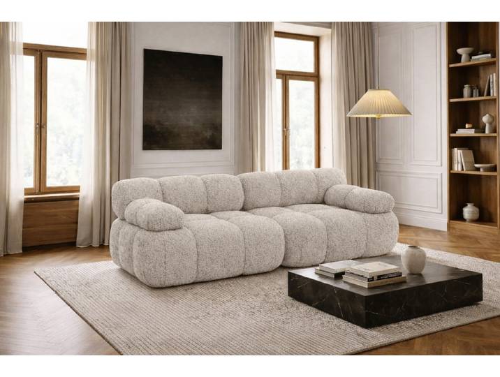 Kaiser Möbel Sofa 2-Sitzer modular für Wohnzimmer, Bouclé-Stoff Abriamo, Selia, 2-Sitzer, Teil der Selia-Modulkollektion,Kombinierbar mit weiteren Modulen