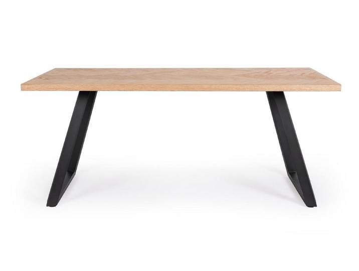 Natur24 Esstisch Dukat Tisch 180 x 90 x 76 cm MDF Stahl Braun Schwarz