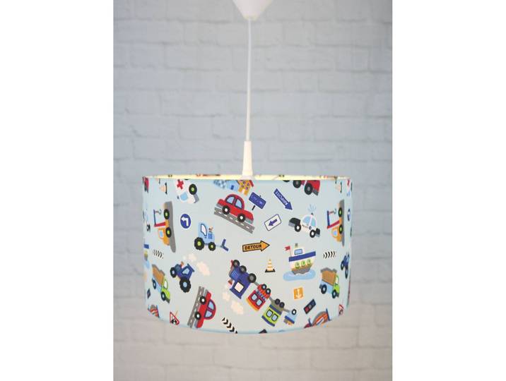 Kinderzimmerleuchte Fahrzeuge I Baumwollstoff 35 x 19 x 35cm