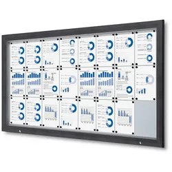 Schaukasten 24x A4 anthrazit RAL 7016 Alu Infokasten Schaukasten wetterfest aussen anthrazit