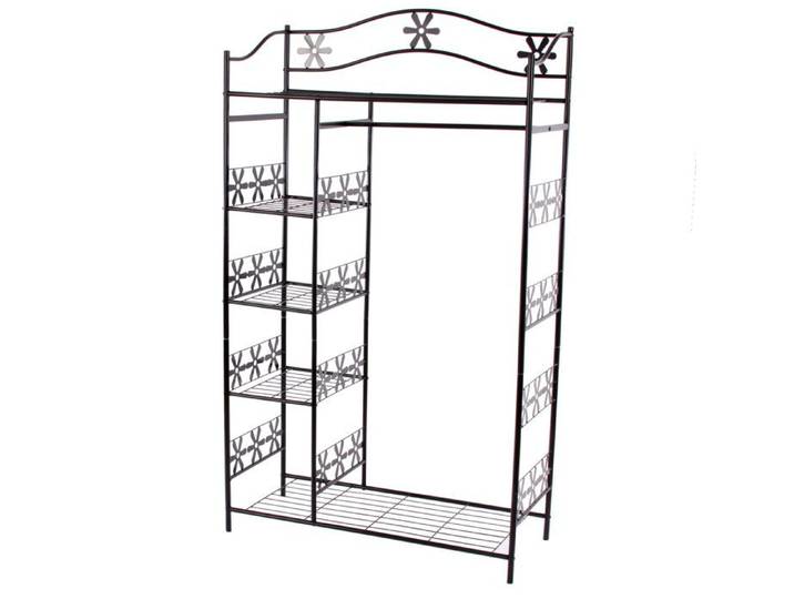 Portemanteau / garderobe / étagère / penderie / patère Genf 100x43x172cm métal ~ sans rideau