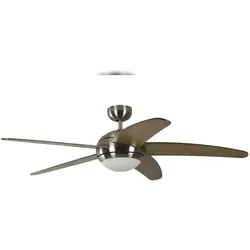 Pepeo Deckenventilator Melton Nickel / Ahorn mit Licht 132
