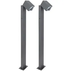 Außenlampe Wegeleuchten schwarz Garten Stehlampe Aussen Terrasse stehend, schwenkbar, 1x GU10, LxBxH 11,5x7,2x80 cm, 2er Set