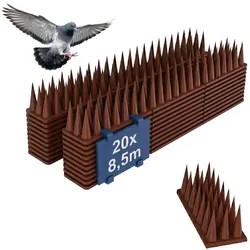 Relaxdays Vogelabwehr Spikes 20er Set Dunkelbraun