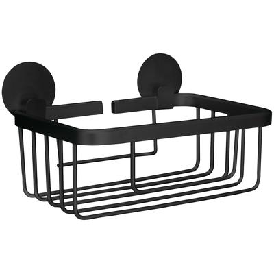 Duschkorb KLEINE WOLKE "Rocco", schwarz, B:18,5cm H:7cm T:14cm, Aluminium, Aufbewahrungsboxen, BxTxH: 18,5x13,5x4,5 cm, Aluminium