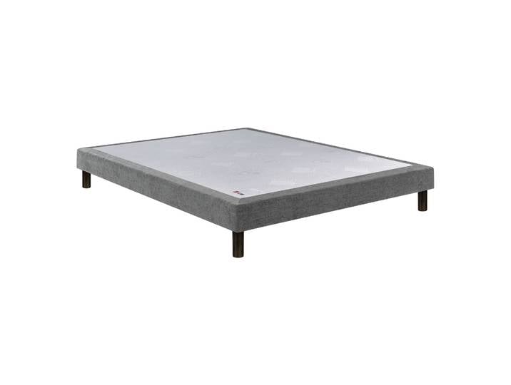 Sommier Nature confort ferme 15 cm - Epeda chenillé gris 120x200