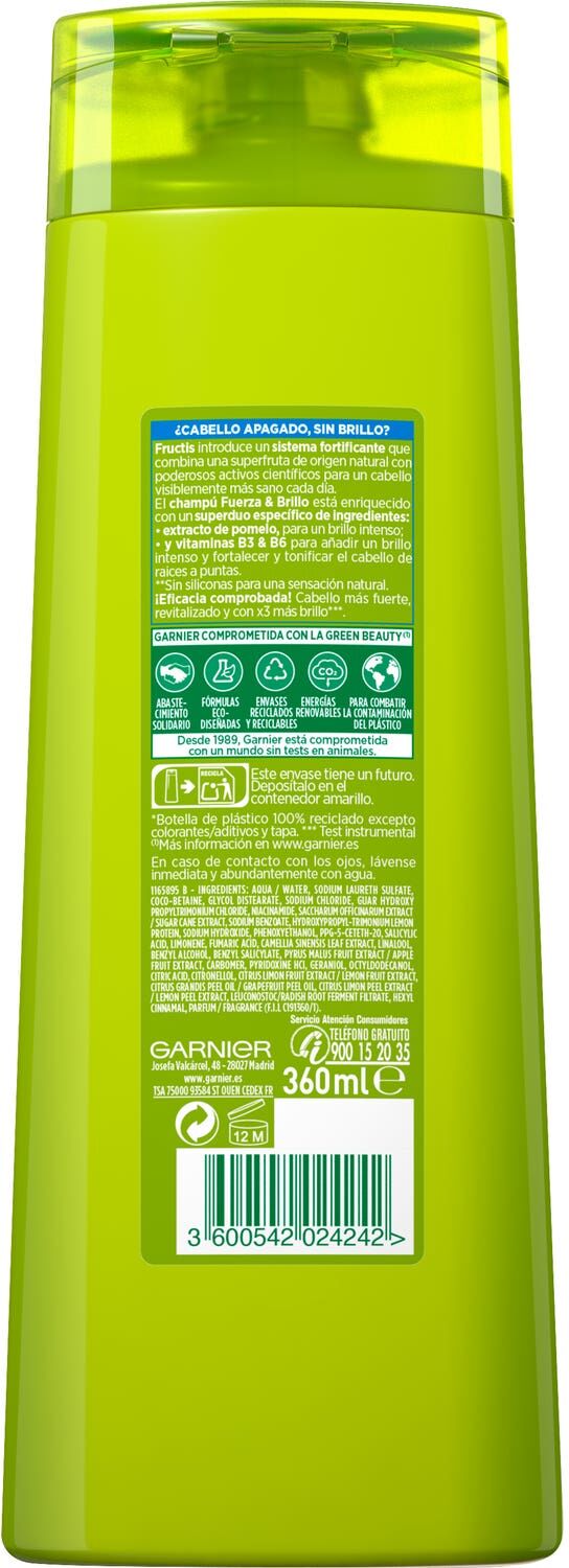 GARNIER Fructis Fuerza & Brillo Champú 360ml