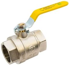 Tesla 1.1/2 BSP Full Bore Gas Ball Valve – Yellow Lever Handle