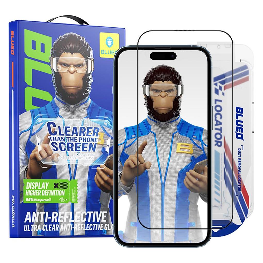 BlueO - Anti-Reflective HD Glass with Applicator Pro - iPhone 16 Pro - Black (Apple iPhone 16 Pro) (60414105)