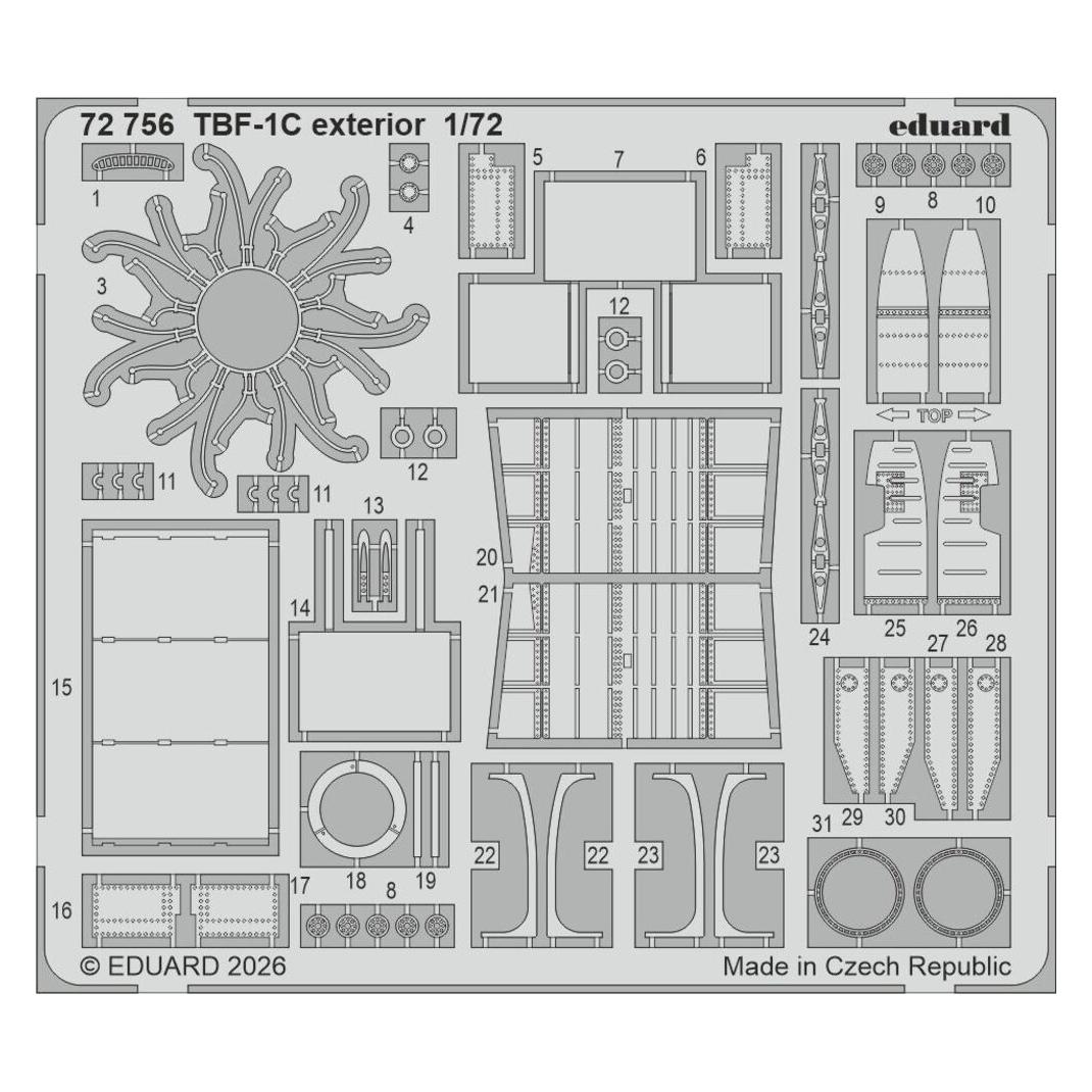 Eduard TBF-1C exterior for Hobby Boss (72756)