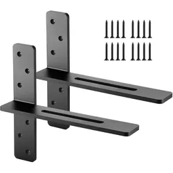 VEVOR Regalhalterungen, 2 Stück, Regalträger Tragkraft 90 kg, 355,6x73,5x304,8 mm, Schwerlast Regalhalter aus Stahl für Regale, schwimmende Halterungsbeschläge für Arbeitsplatten mit Schrauben