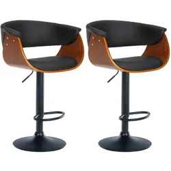 CLP 2er Set Barhocker Vestal Kunstleder   Farbe: walnuss/schwarz, Material: Kunstleder