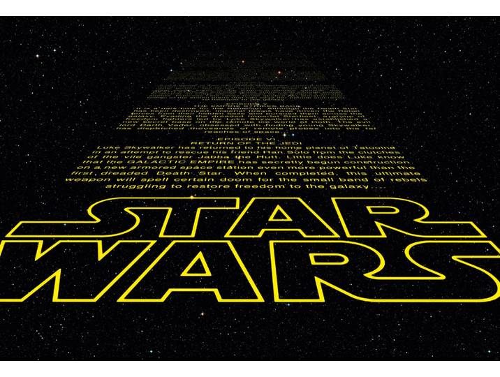 Fototapete KOMAR STAR WARS Intro - Grösse 368 x 254 cm , schwarz (schwarz, gelb), B:368m L:254m, Papier, Tapeten, Fototapete, Kinderzimmer