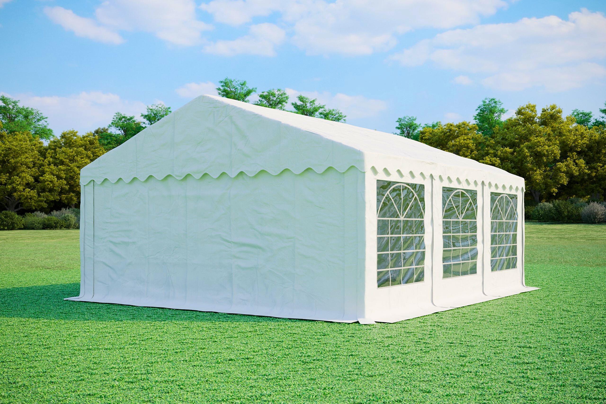 Partyzelt 5x6m - PVC PREMIUM Feuerfest - Weiß